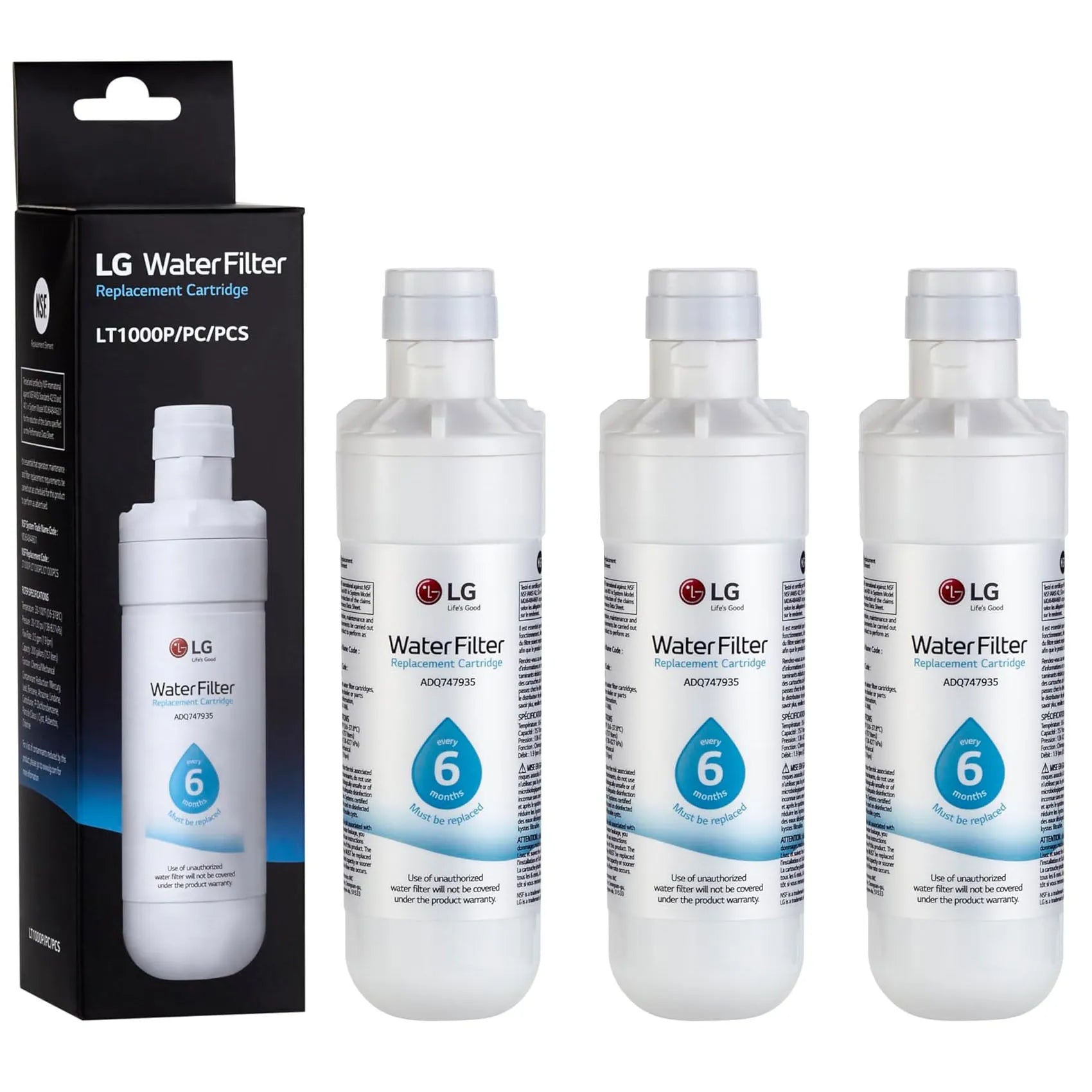 LG LT1000P, PC/PCS ADQ747935, ADQ74793501 Replacement Refrigerator Water Filter