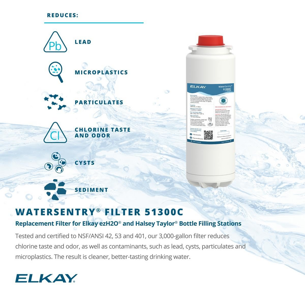 Elkay 51300c Replacement Filter 51300C, ERF750, ,55898C Filter (Bottle Fillers)