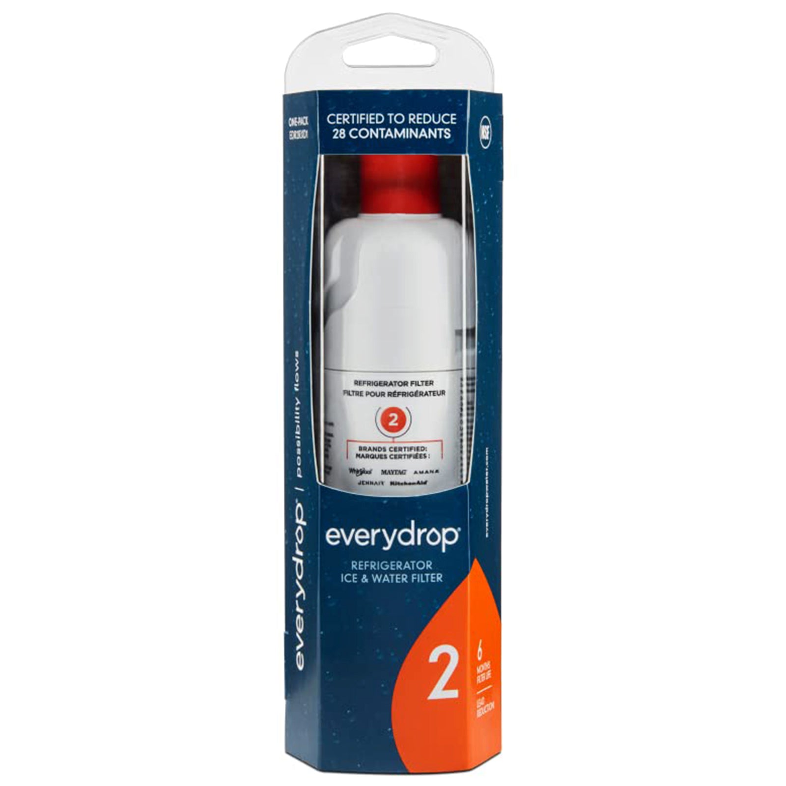 EveryDrop by Whirlpool Ice and Water Refrigerator Filter 2, EDR2RXD1
