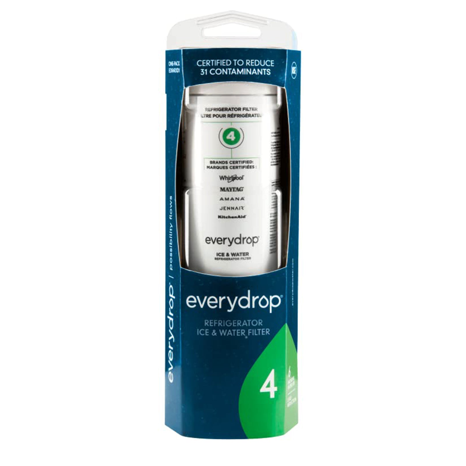 EveryDrop by Whirlpool Ice and Water Refrigerator Filter 4, EDR4RXD1