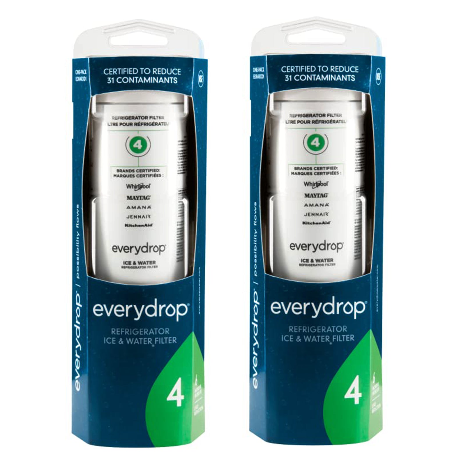 EveryDrop by Whirlpool Ice and Water Refrigerator Filter 4, EDR4RXD1