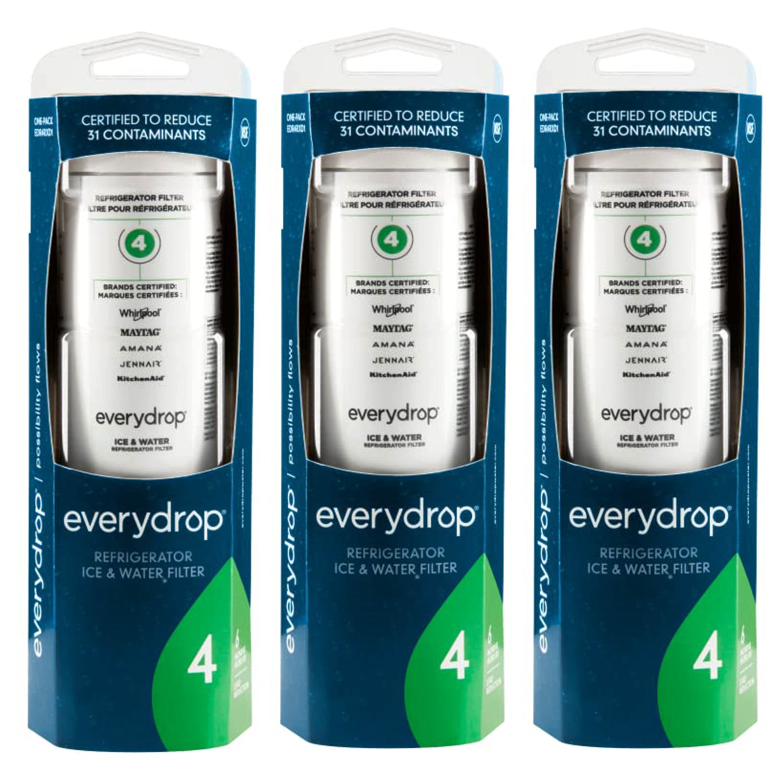 EveryDrop by Whirlpool Ice and Water Refrigerator Filter 4, EDR4RXD1