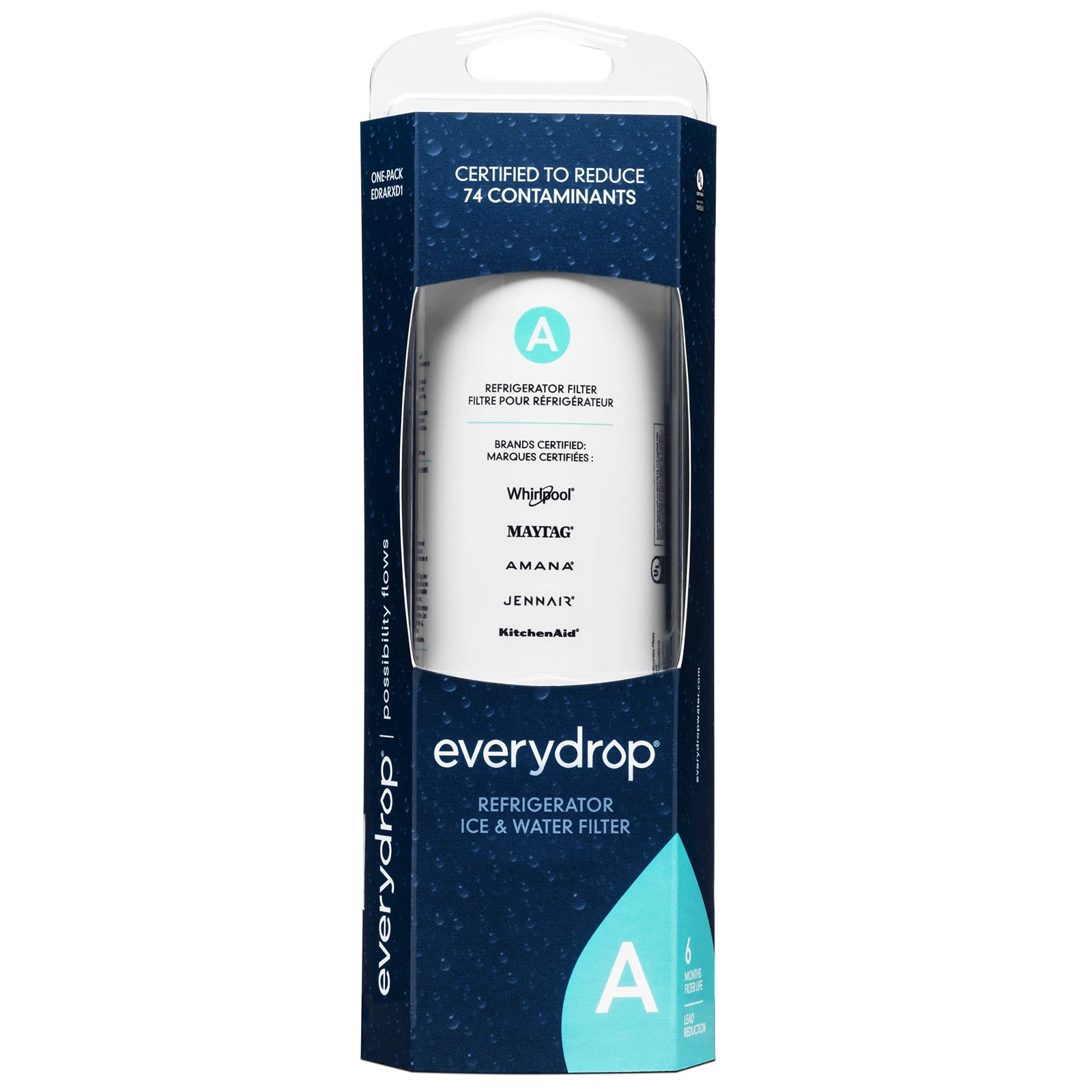 EveryDrop Filter A ,Ice and Whirlpool Refrigerator Water Filter A,EDRARXD1