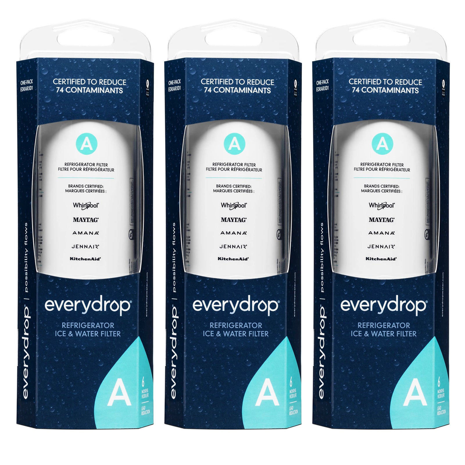 EveryDrop Filter A ,Ice and Whirlpool Refrigerator Water Filter A,EDRARXD1