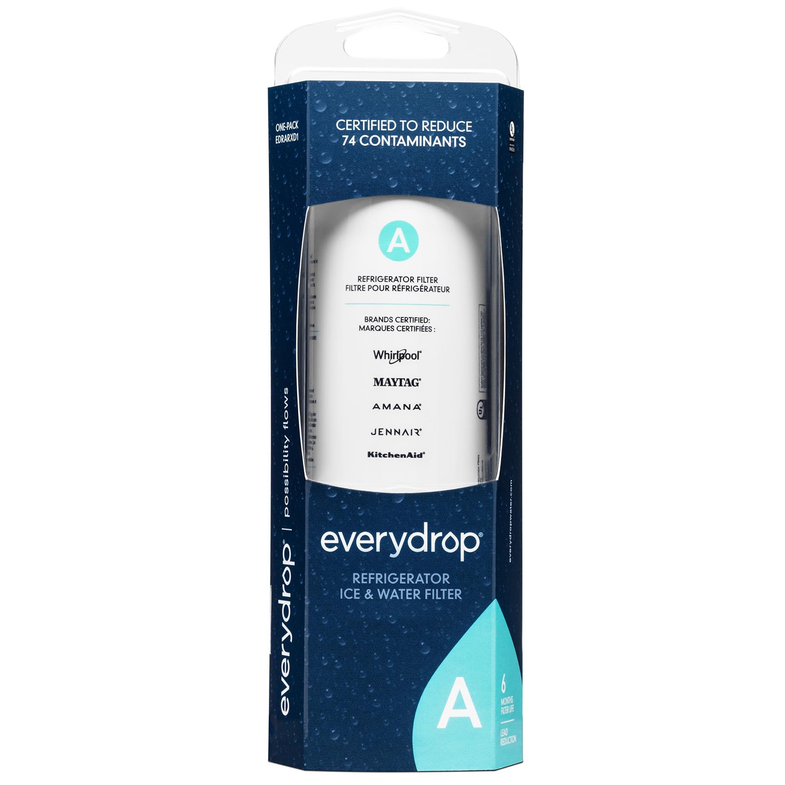 EveryDrop Filter A ,Ice and Whirlpool Refrigerator Water Filter A,EDRARXD1